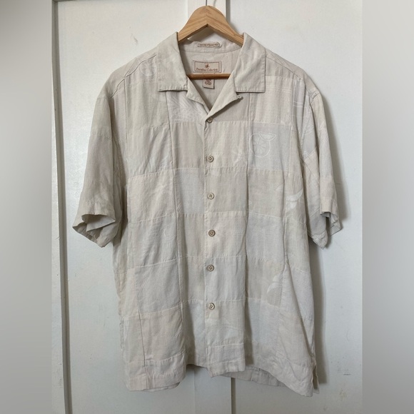 Paradise collection 100% fine washable silk Large button down shirt - Picture 1 of 8
